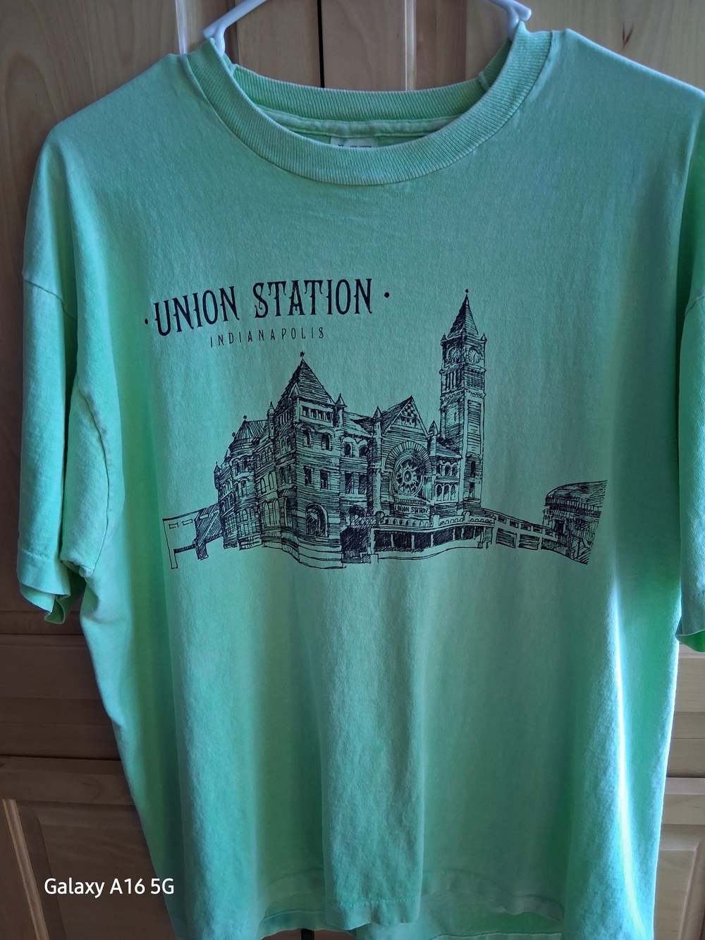 Fruit of the Loom Mint Green Union Station Indianapolis Tee